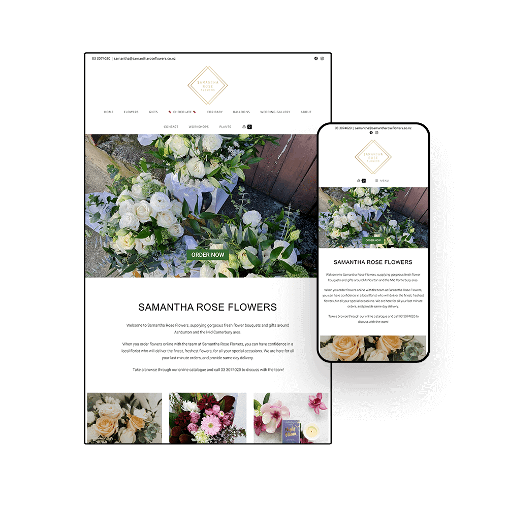 Samantha Rose Flowers Website Preview
